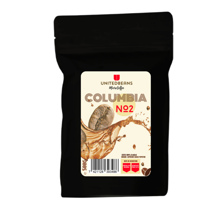 Мляно кафе за чайник UnitedBeans, Columbia No 2 Supremo Cauca Popayan, 500гр, специално кафе