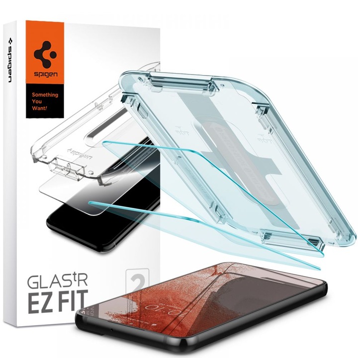 Комплект 2 протектора Spigen GlastR EZ FIT, За Samsung Galaxy S22 5G, Clear