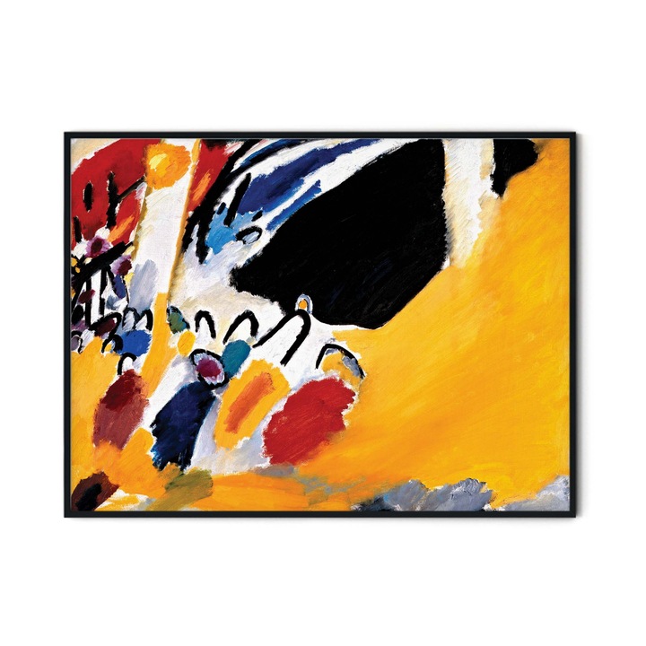 Tablou decorativ color, Intaglio, Abstract, Impression III de Wassily Kandinsky, fara rama, print pe hartie foto Fine Art, pentru dormitor modern 61 cm 91 cm