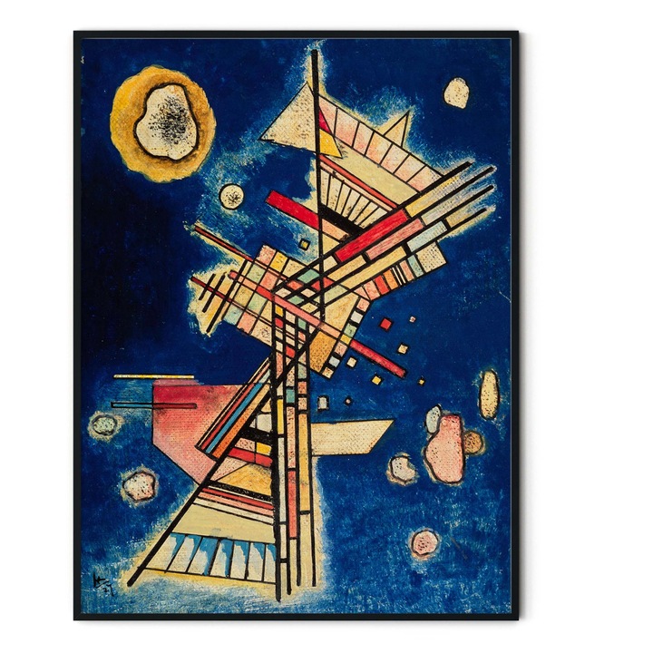 Tablou decorativ color, Intaglio, Abstract, Dark Freshness de Wassily Kandinsky, fara rama, print pe hartie foto Fine Art, pentru living 61 cm 91 cm
