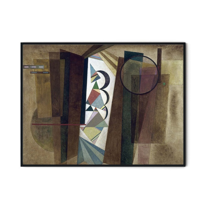 Tablou decorativ color, Intaglio, Abstract, Development in brown de Wassily Kandinsky, fara rama, print pe hartie foto Fine Art, pentru living 61 cm 91 cm