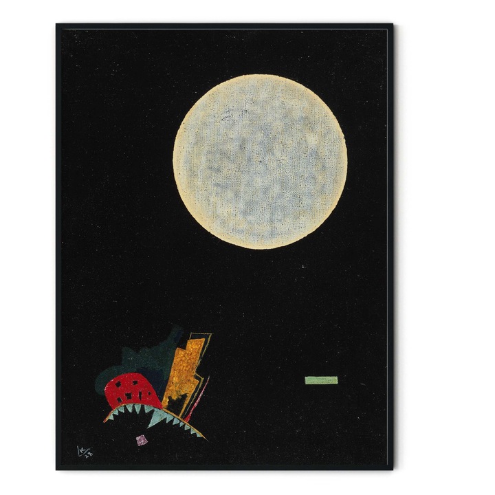 Tablou decorativ color, Intaglio, Abstract, Circle A de Wassily Kandinsky, fara rama, print pe hartie foto Fine Art, pentru living modern 61 cm 91 cm