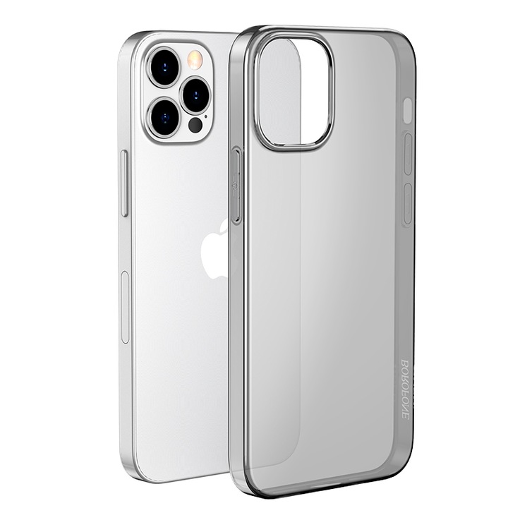 Borofone iPhone 13 Pro (6.1) ütésálló szilikon tok BI4 - Átlátszó/Fekete