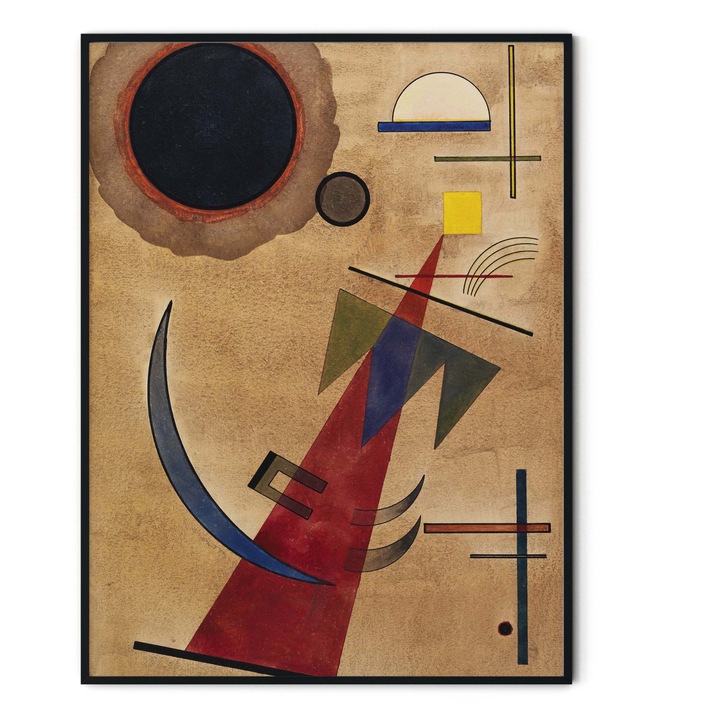 Tablou decorativ color, Intaglio, Abstract, Rot in Spitzform de Wassily Kandinsky, fara rama, print pe hartie foto Fine Art, pentru living 50 cm 70 cm