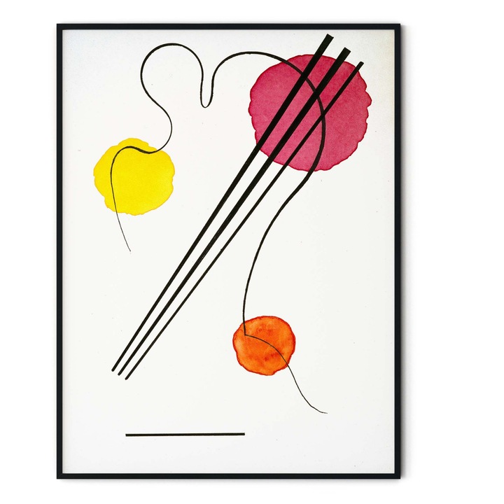 Tablou decorativ color, Intaglio, Abstract de Wassily Kandinsky, fara rama, print pe hartie foto Fine Art, pentru living modern 61 cm 91 cm