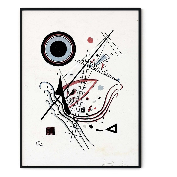Tablou decorativ color, Intaglio, Abstract, Blau de Wassily Kandinsky, fara rama, print pe hartie foto Fine Art, pentru living modern 50 cm 70 cm