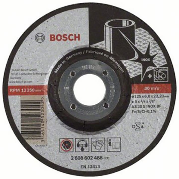 Bosch 2608602488 csiszolókorong,125 mm átmérő, 6 mm vastagság