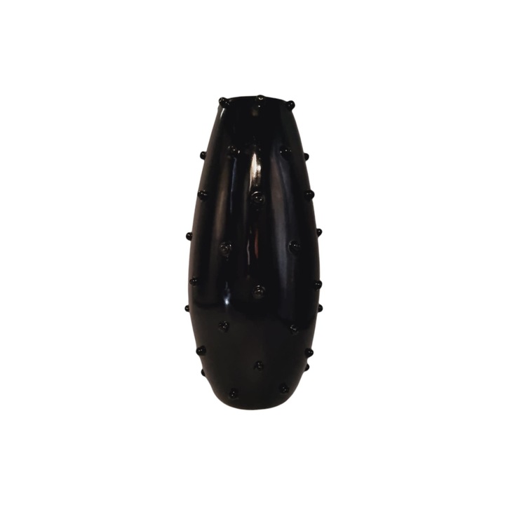 Vaza Keri neagra, realizata manual, design deosebit, 39x18x18