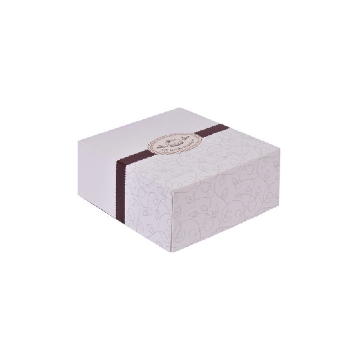 Cutie, Diamond, 6 prajiuri, din carton, alba,16x19x8 cm