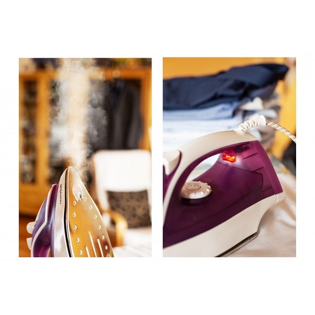 Fier de calcat, Alb/Mov, 2200 W Filtru anticalcar, 350 m, 70gr/min