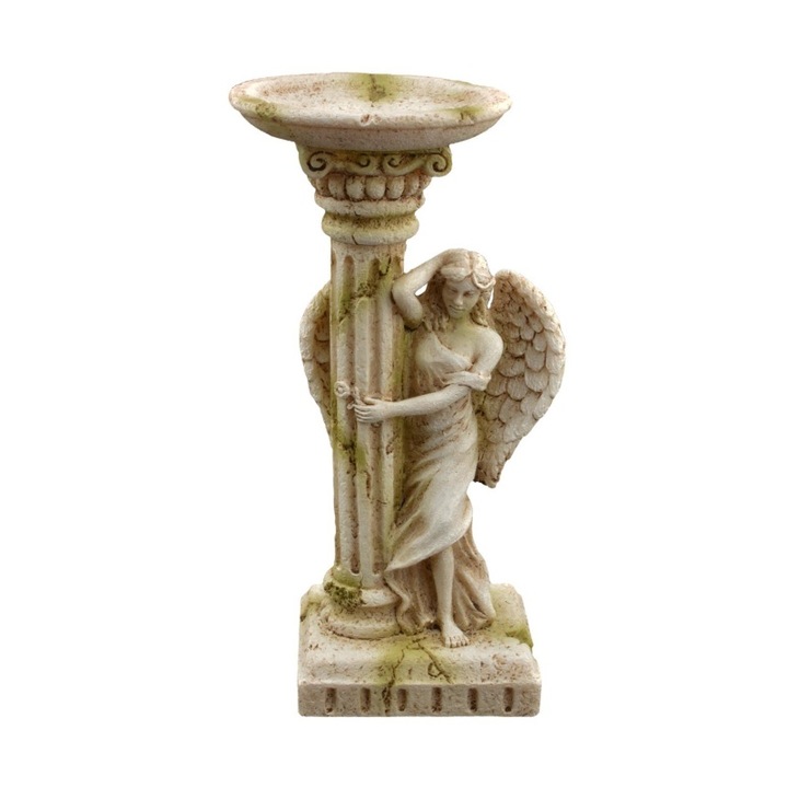 Decor pentru acvariu, Coloana cu statuie, 9x7.5x17cm