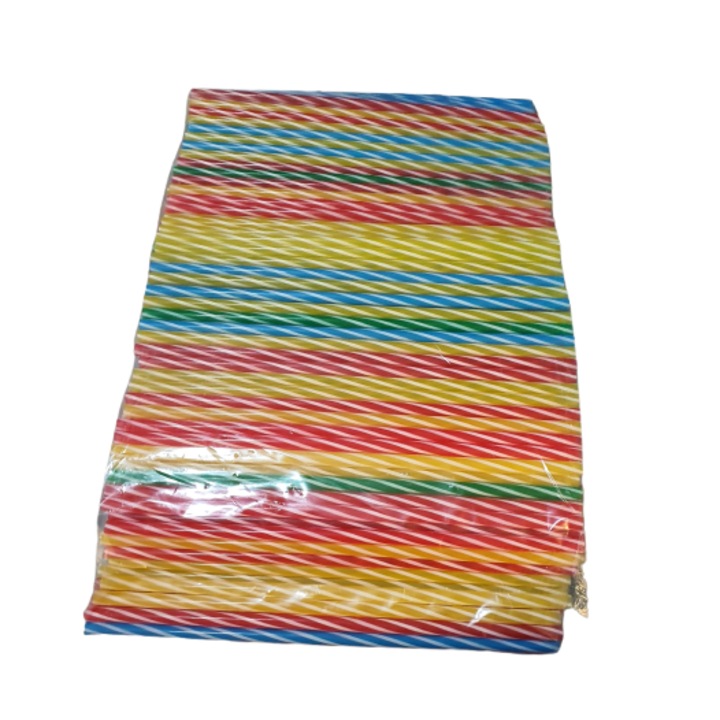 Set 200 paie de plastic jumbo drepte colorate, 7 mm x 24 cm