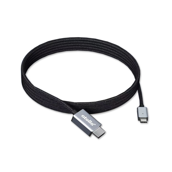 Кабел Atolla, USB-C/HDMI, 4K UHD, 1.8 м, Черен