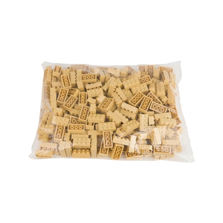 Set cuburi de constructie 2x4 Q-Bricks, 595, 1000 piese, 3 ani+, Galben nisipiu