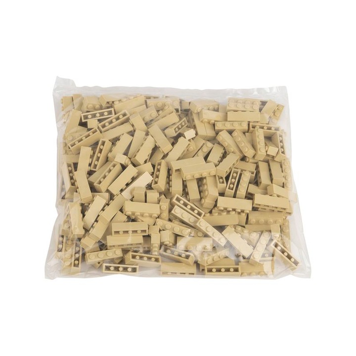 Set 250 piese de constructie, 3+ ani, 7.8x9.5x31.8 mm, Crem