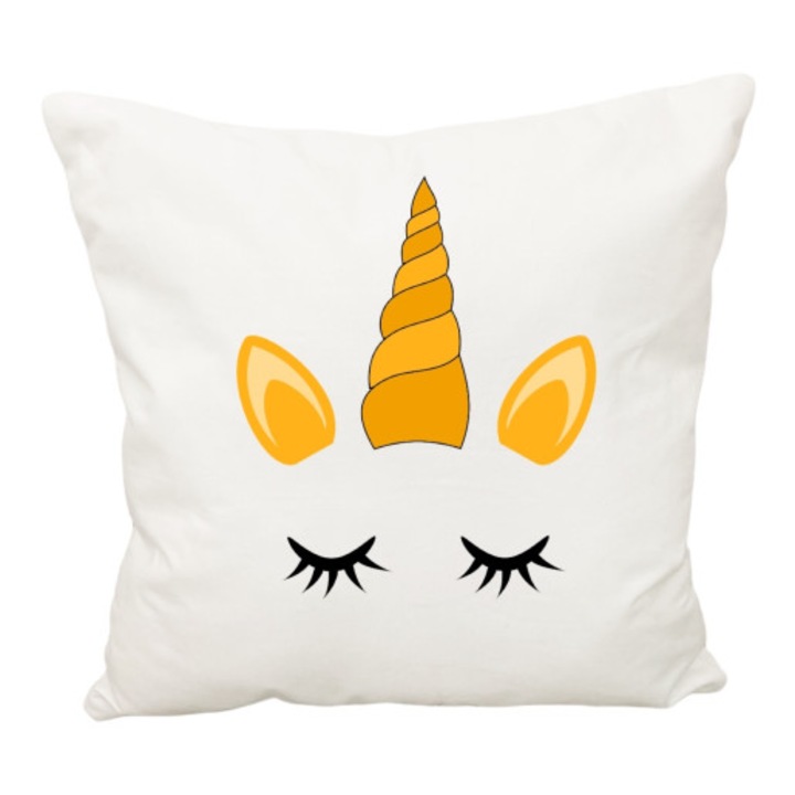 Perna personalizata decorativa 40x40 cm cu husa detasabila I'm a unicorn