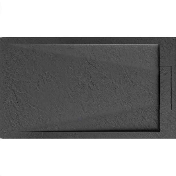 Душ корито EGO Interiors Antonio, Mинерален композит, 90 х 90 см, Скрит канал, Aнтрацит