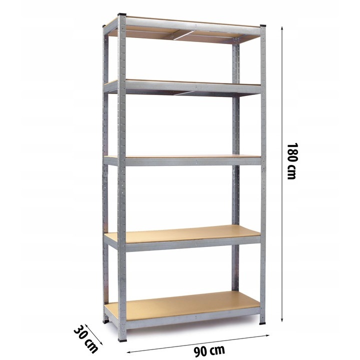 Raft Metalic pentru Depozitare cu 5 Polite, capacitate maxima 875kg, 180x90x30 cm