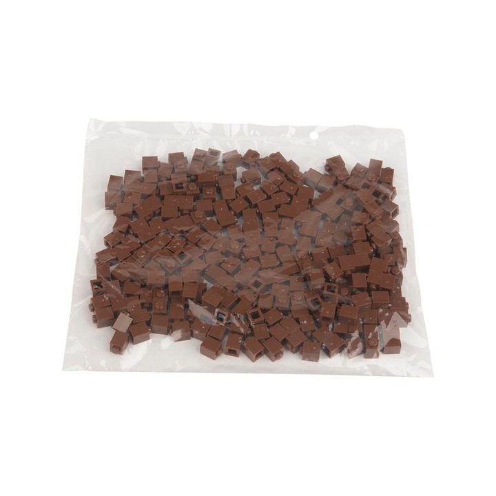 Set de constructie Q-Bricks, 1X1, 250 piese, Maro