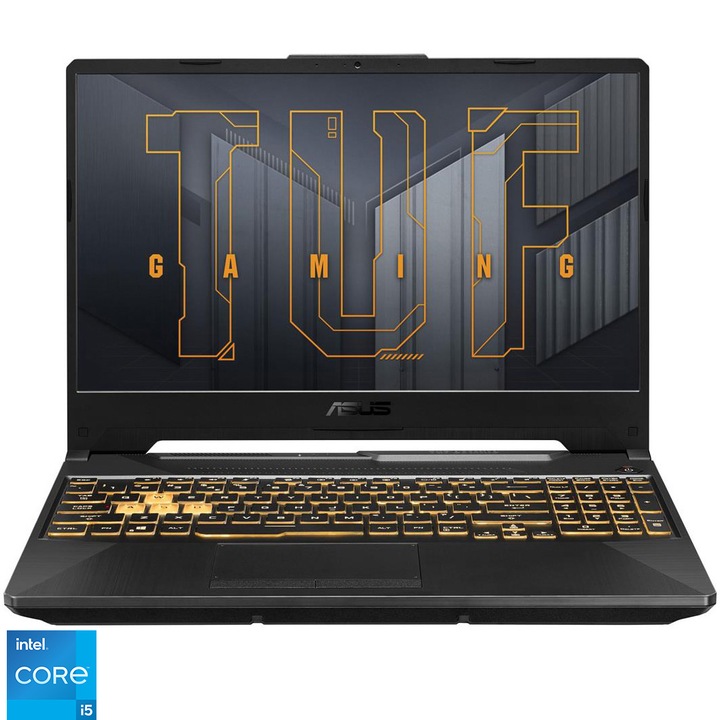 Лаптоп Gaming ASUS TUF F15 FX506HE-HN008, Intel® Core™ i5-11400H, 15.6" FHD 144Hz, RAM 16GB, 512GB SSD, NVIDIA® GeForce® RTX™ 3050 Ti 4GB, No OS, Eclipse Gray