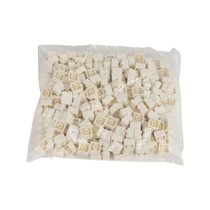 Set cuburi de constructie 2x2 Q-Bricks, 713, 1000 piese, 3 ani+, Alb