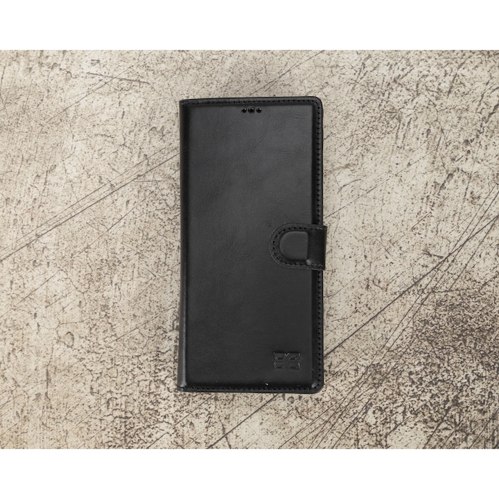 Калъф за Samsung Galaxy S23, Bouletta Magic Wallet, естествена кожа 2 в 1, тип портфейл, заден капак, Rustic Black
