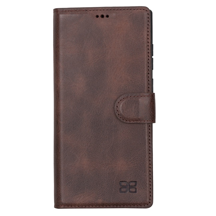 Husa pentru Samsung Galaxy S22 Ultra, Bouletta Magic Wallet, piele naturala 2 in 1, tip portofel, back cover, Tiguan brown
