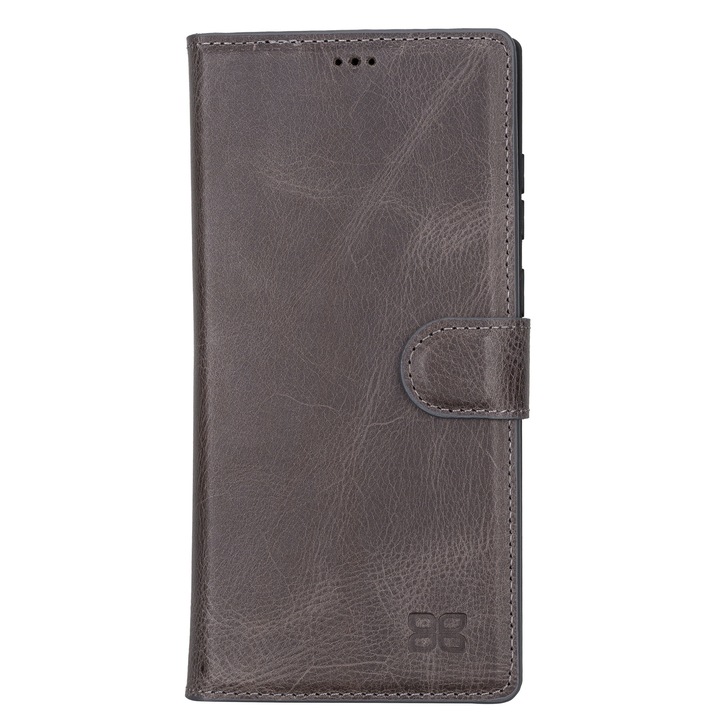 Husa pentru Samsung Galaxy S22 Ultra, Bouletta Magic Wallet, piele naturala 2 in 1, tip portofel, back cover, Tiana grey