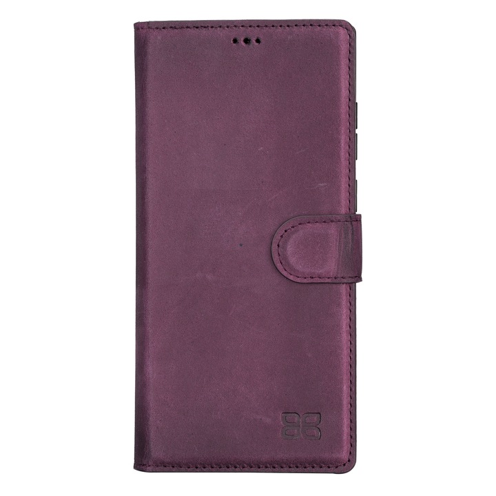 Кейс за Samsung Galaxy S22 Ultra, Bouletta Magic Wallet, естествена кожа 2 в 1, тип портфейл, заден капак, Лилав