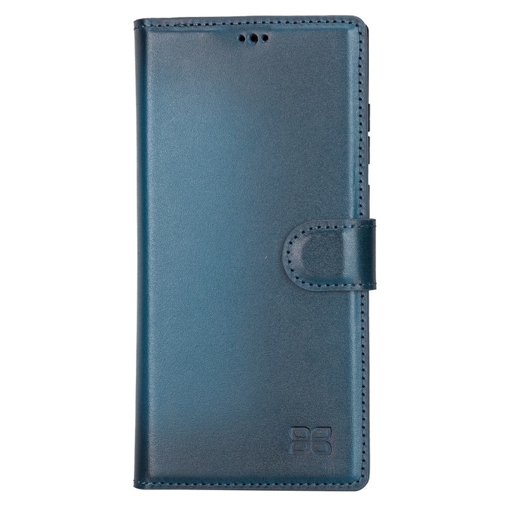 Husa pentru Samsung Galaxy S22 Ultra, Bouletta Magic Wallet, piele naturala 2 in 1, tip portofel, back cover, Burnished blue