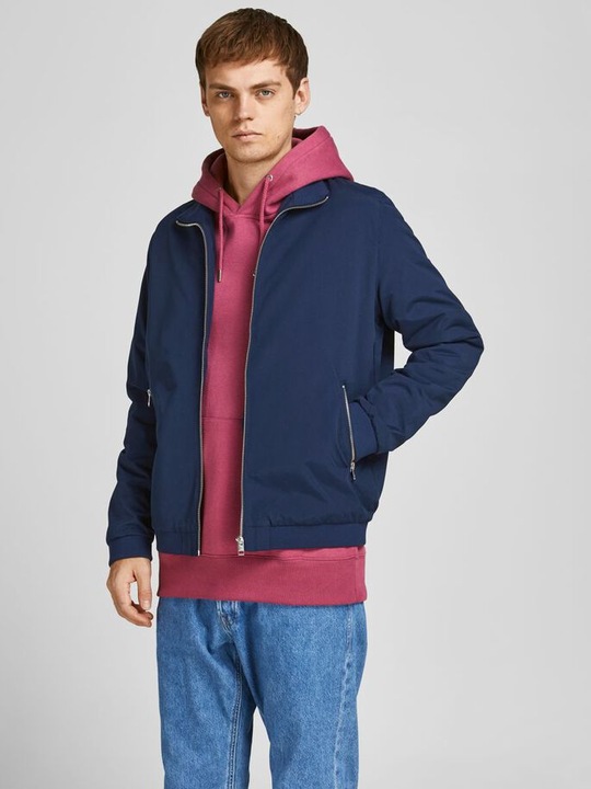 Jack & Jones, Jacheta cu buzunare cu fermoar, Bleumarin