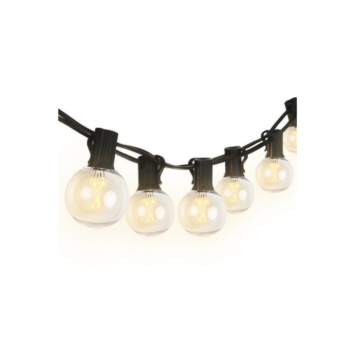 Соларен гирлянд 5,5 м с 10 LED крушки E12 G40 IP44, за закрито и открито