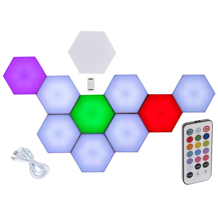 LED стенна лампа, модулна, Zola®, с докосване, многоцветна, 2W/12V, 10 бр., 10x2 см/бр.