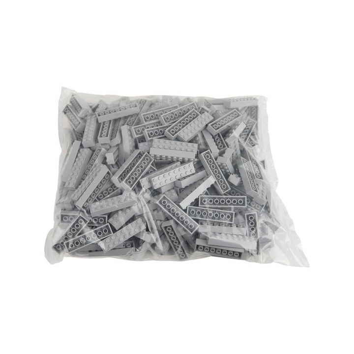 Set de constructie 2x8, Q-Bricks, 250 piese, Gri