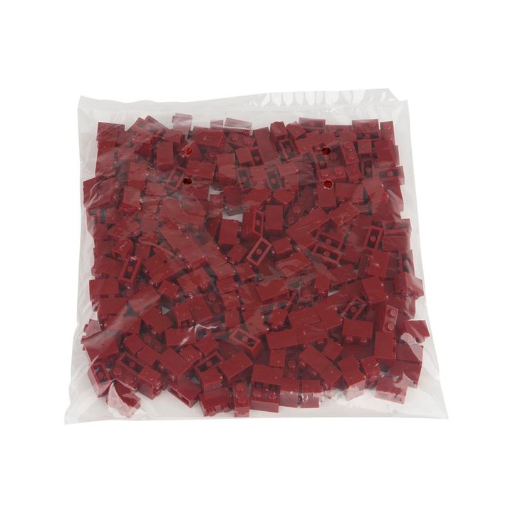 Set de constructie Q-Bricks, 1X2, 250 piese, Rosu