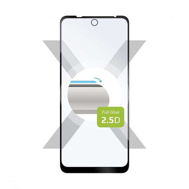 Fixed Full-Cover Motorola Moto E30 Edzett üveg kijelzővédő (FIXGFA-846-BK)