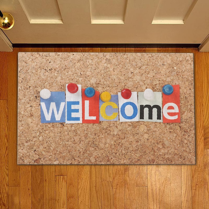 Covor intrare Sand Oyo Home, 58x38 cm, 100% poliester