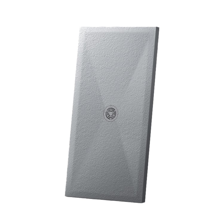 Cadita de dus, compozit mineral, 120x80 cm, decupabila, Alvaro, Gri ciment