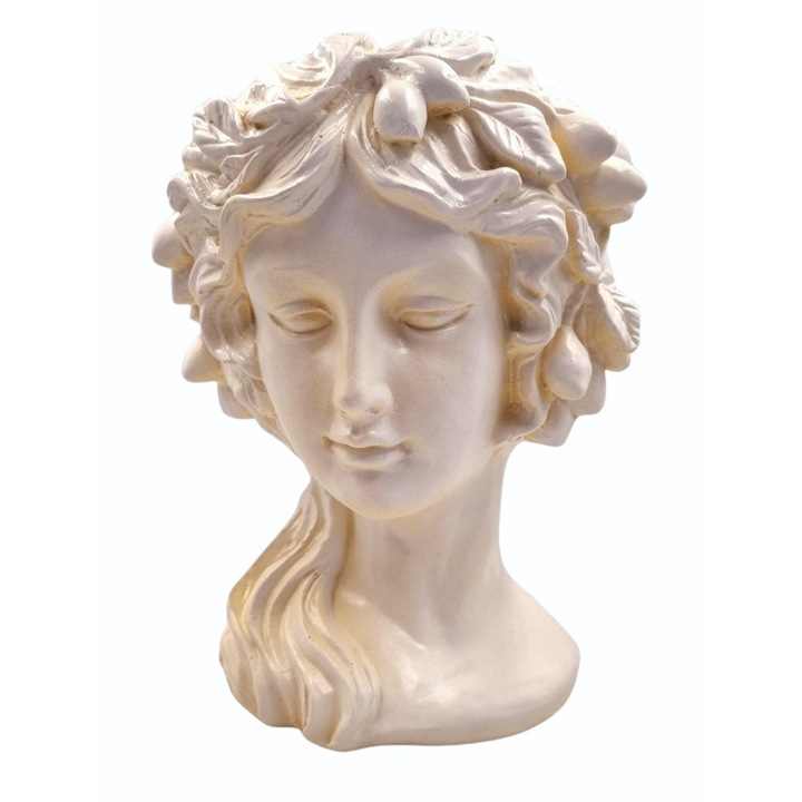 Statueta Ghiveci Luiza, culoarea ivory antichizat, 31x23x20
