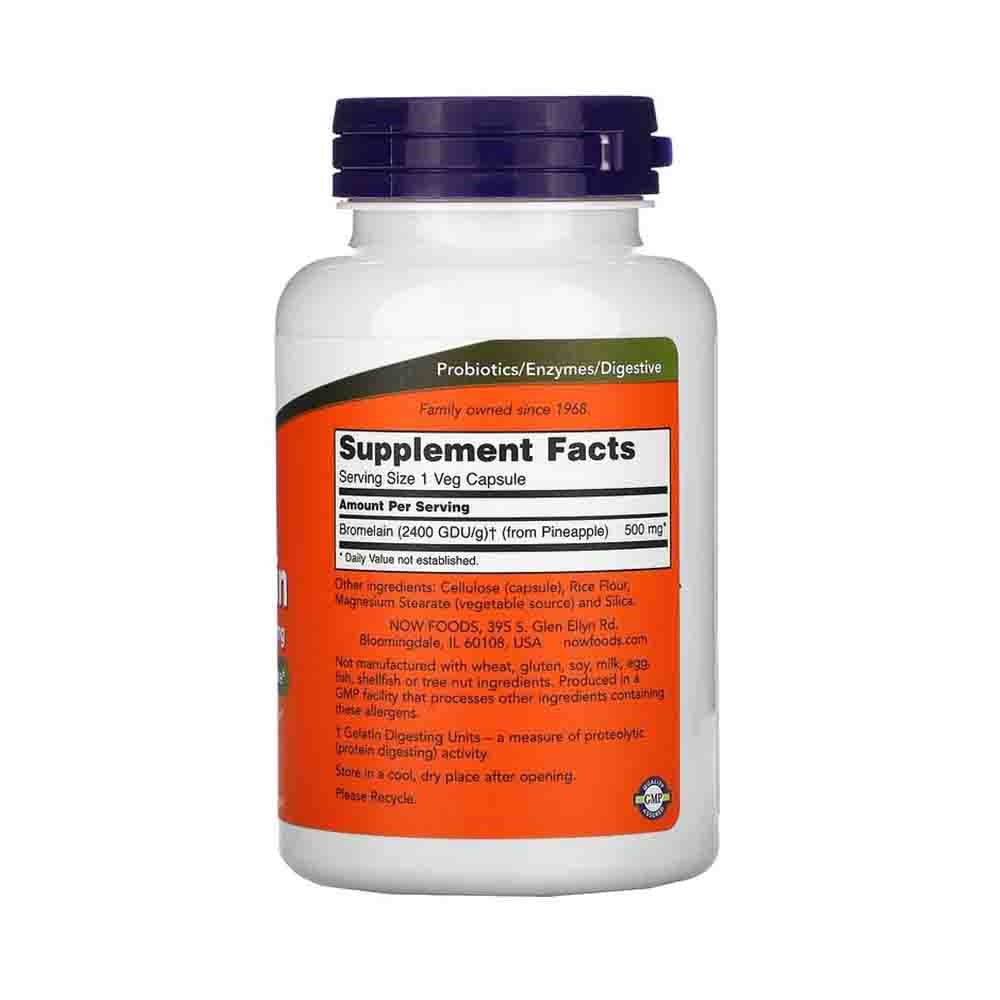 Bromelain (Enzima), 500mg, Now Foods, 120 capsule eMAG.ro