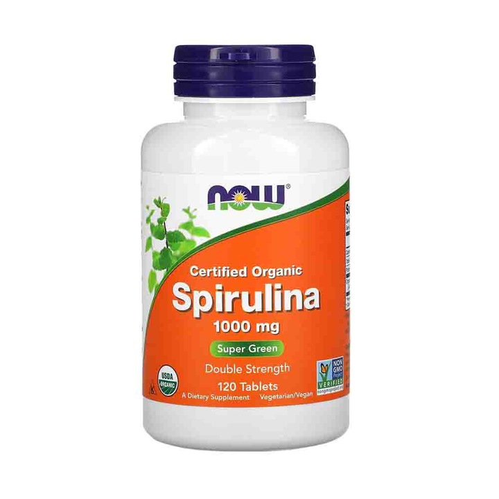 Spirulina Certificata Organic, 1000 mg, Now Foods, 120 tablete