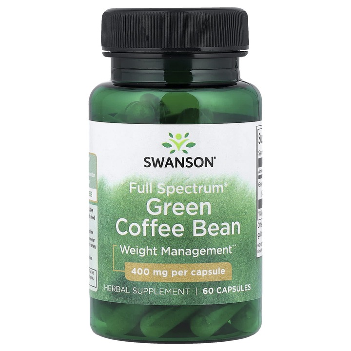 Green Coffee Bean (Boabe de Cafea Verde) 400 mg, Swanson, 60 capsule SW1522