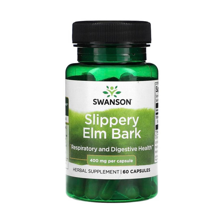 Slippery Elm Extract (Ulmus fulva), 400mg, Swanson, 60 capsule SW1911