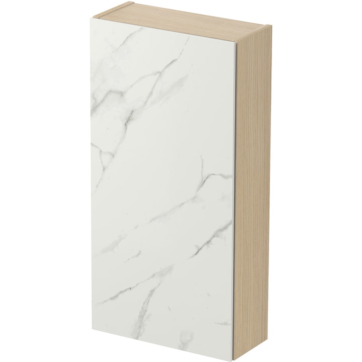Cersanit Inverto Calacatta 40 S930-013 falra akasztható fürdőszobai szekrény, kerámialapos előlap, lakkozott laminált forgácslap, 17,2x79,2x40cm