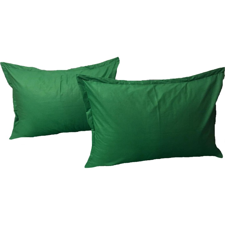 Set doua huse de perna, 50X70cm, verde, din colectia "Monocrom" din bumbac ranforce, by Liz Line - SPR50/709