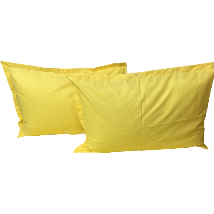 Set doua huse de perna, 50X70cm, galben, din colectia "Monocrom" din bumbac ranforce, by Liz Line - SPR50/7010
