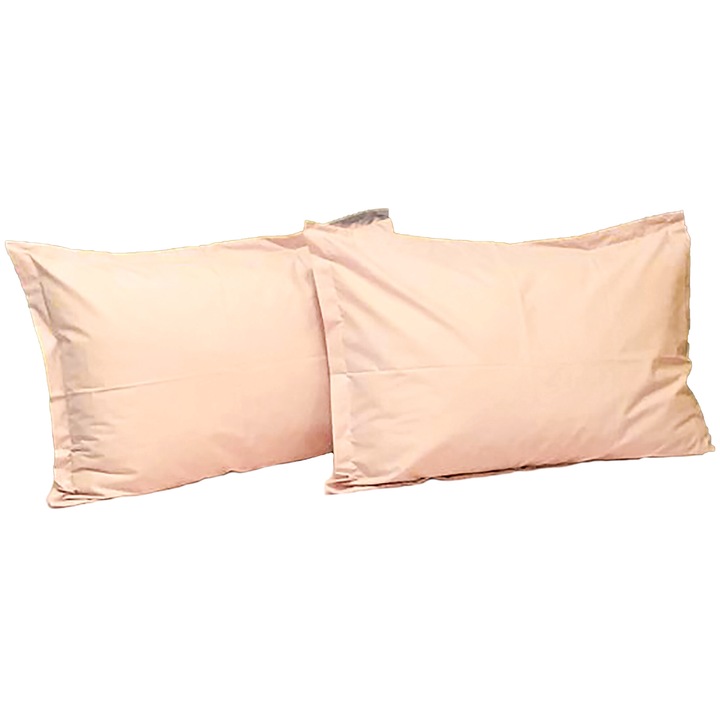 Set doua huse de perna, 50X70cm, roz pudra, din colectia "Monocrom" din bumbac ranforce, by Liz Line - SPR50/7011
