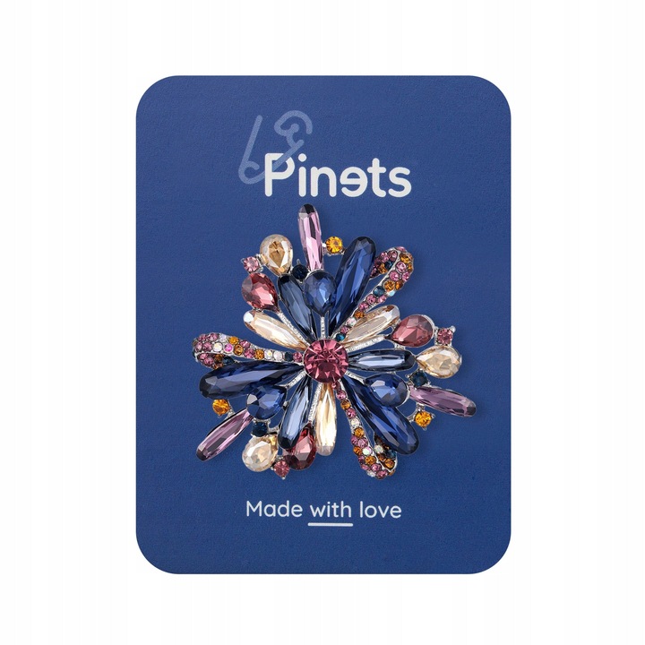 Brosa dama, PINETS, Floare, Multicolor, 5.3 cm x 5 cm