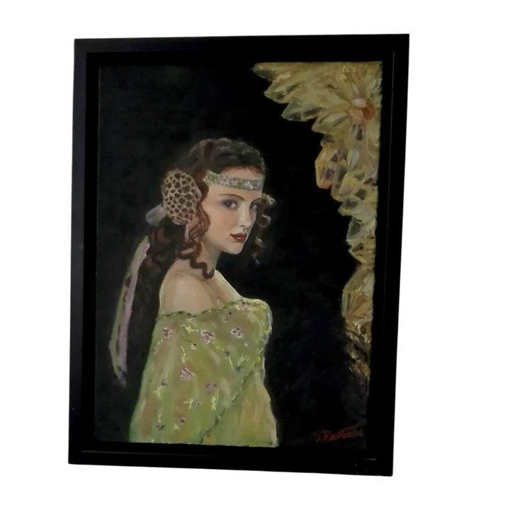 Padme festmény a citrinbarlangban, olaj, vászon, keretben, 35 x 45 cm