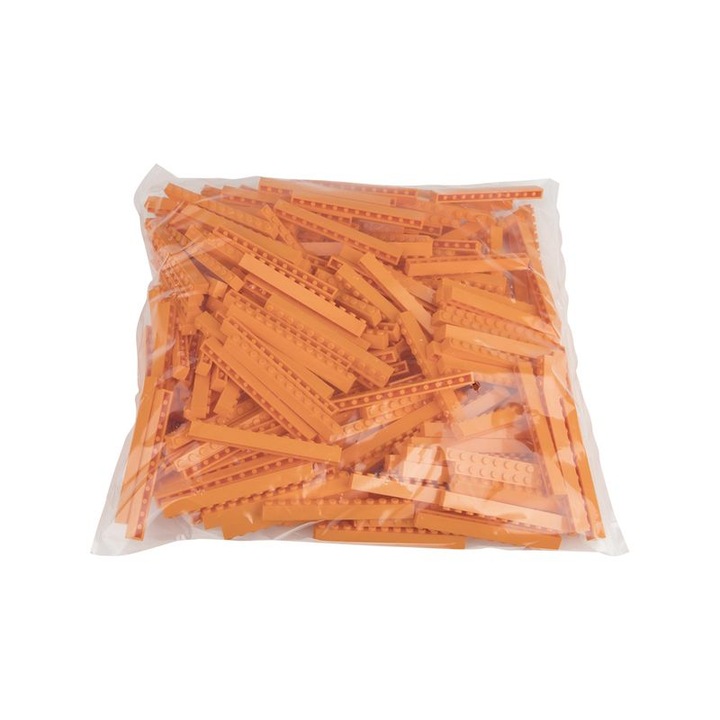 Set de constructie Q-Bricks, 1X12, 250 piese, Portocaliu